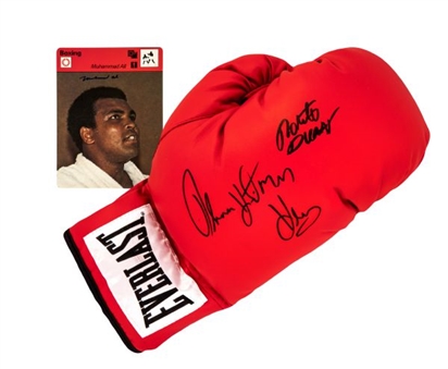 Signed Boxing Lot of (2) with Muhammad Ali and Roberto Duran 